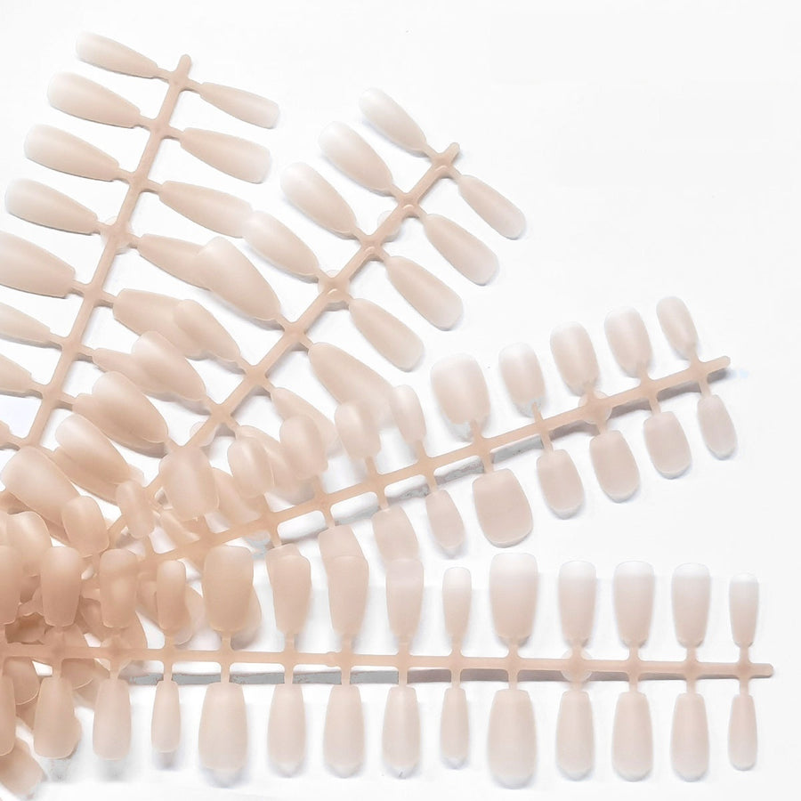 Light Nude Press-On Nail Blanks - Assorted Shapes & Lengths