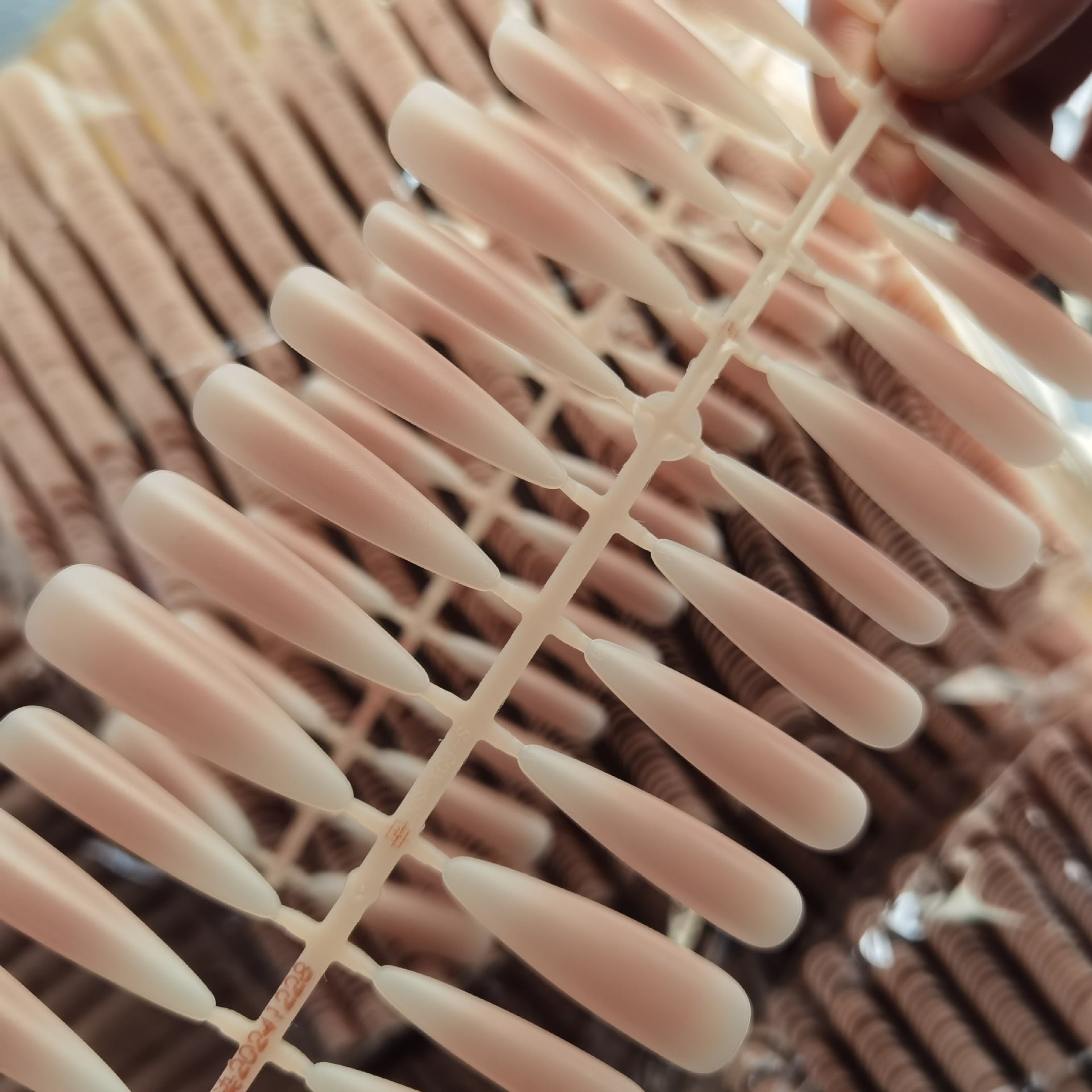 Long Stiletto Matte Nude Blush Ombre Press-On Nail Blanks