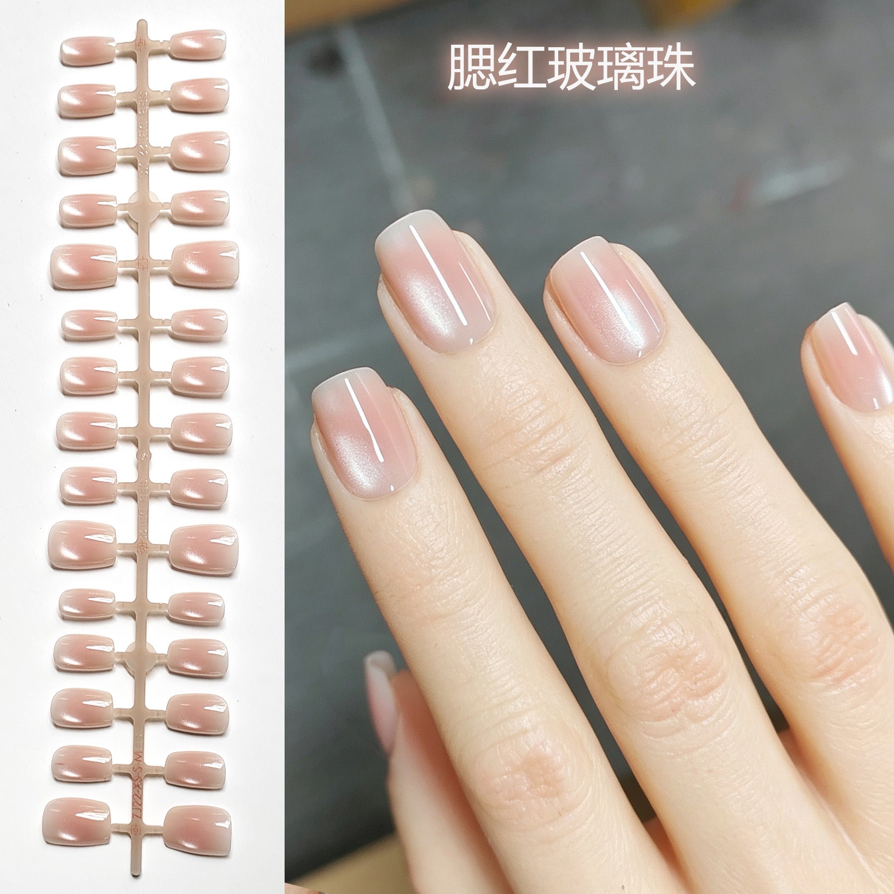 PMMA Short Square Round Pre-Finished Press-On Nails Wholesale Bulk