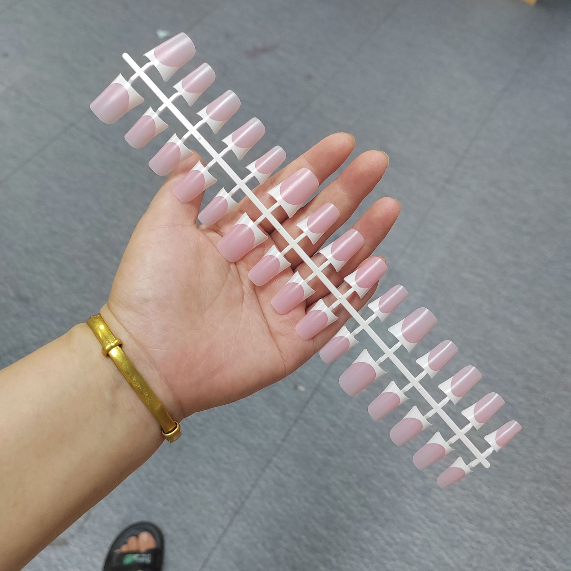 Classic Nude & White French Tip Press-On Nails | Wholesale