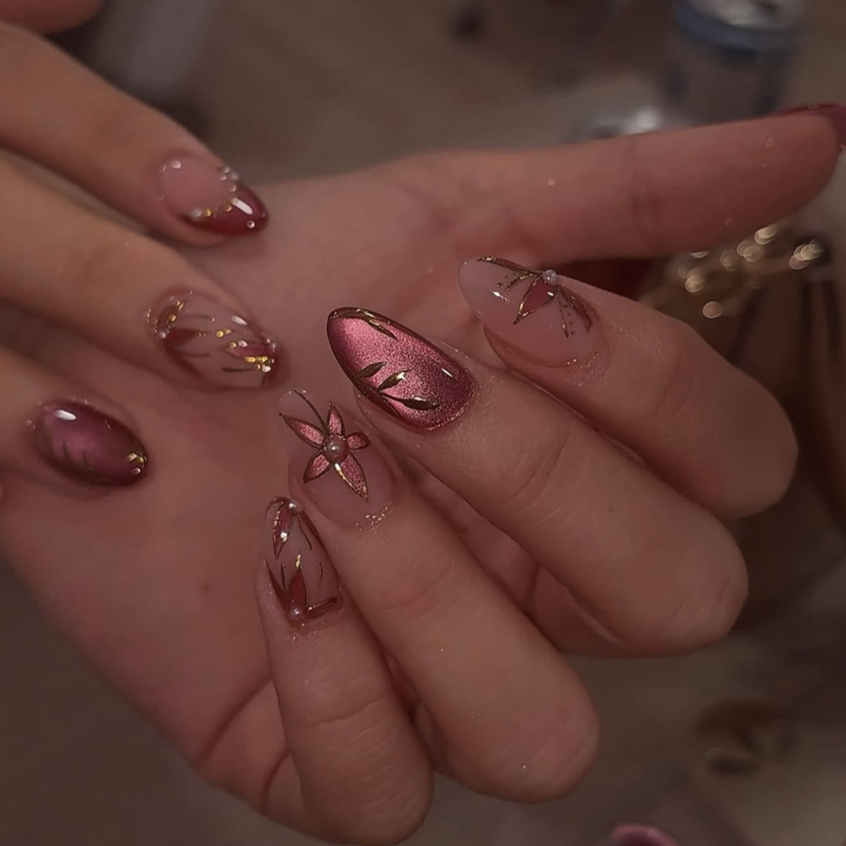 French Minimalist Nude Pink Almond Short Press On Nails – JP4310