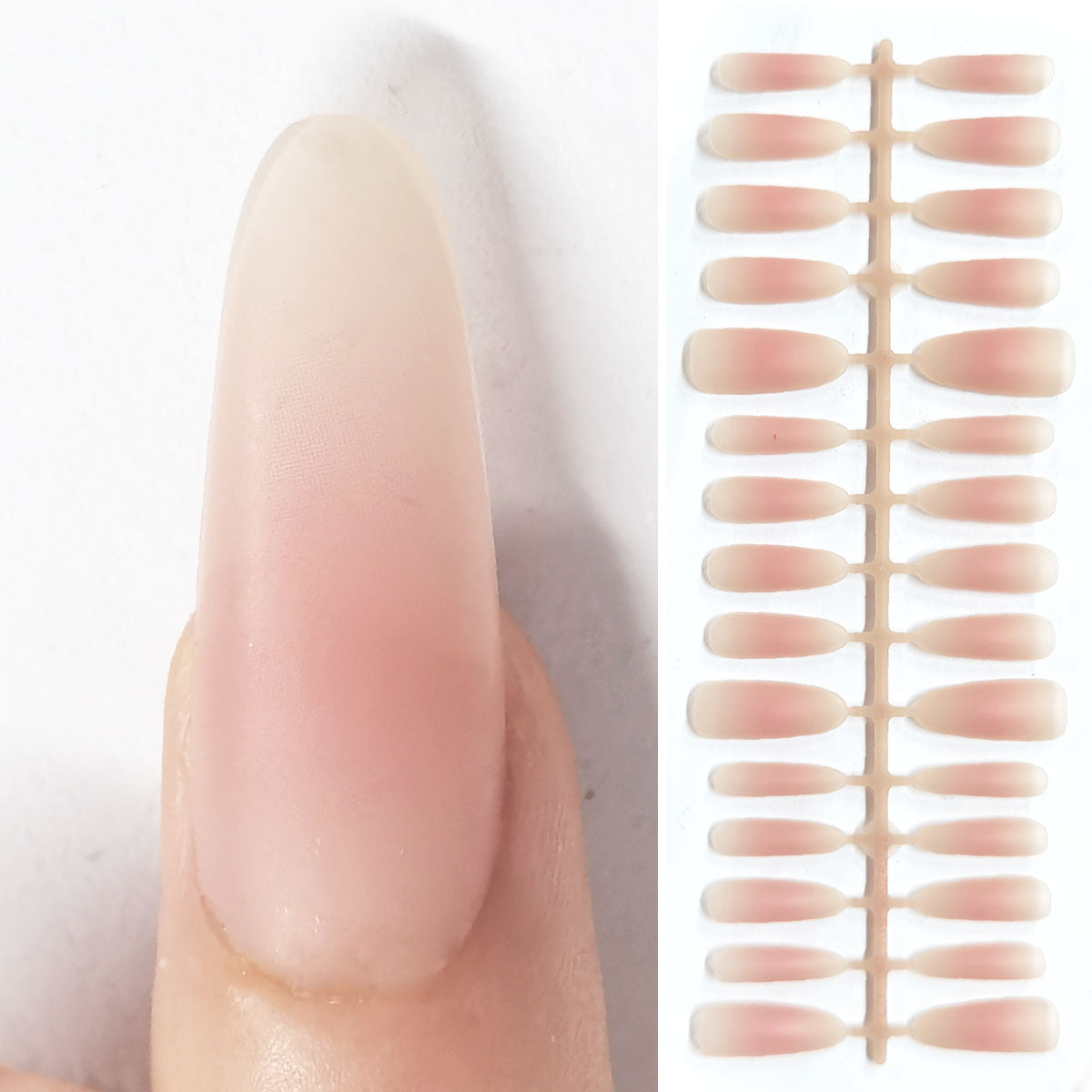 Semi-Finished Peach Blush Ombre Press-On Nail Tips for DIY Customization