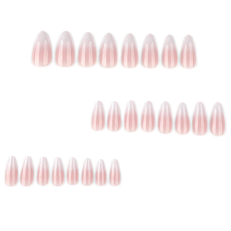 French Cat Eye Ombre Minimalist Almond Medium Press On Nails – Image 2