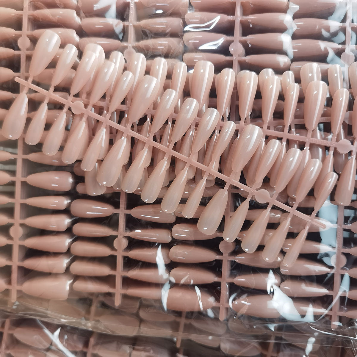 Wholesale Pre-Colored Nude Pink Oval Almond Press-On Nail Tips for DIY Art