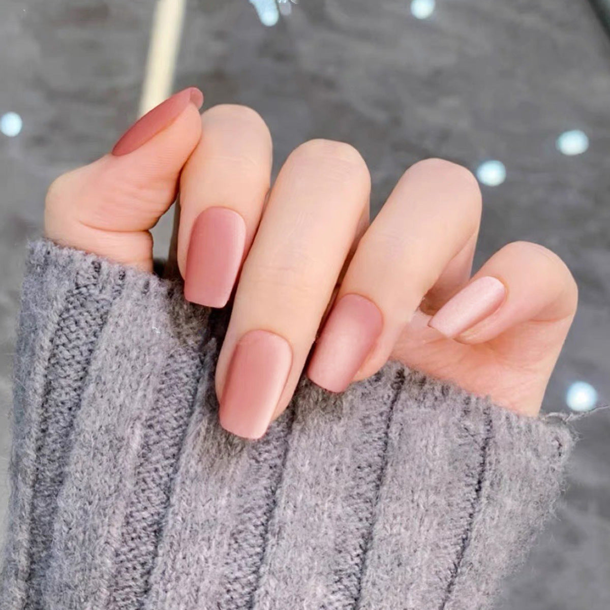 Chic Velvet Matte Cat Eye Short Press-On Nails