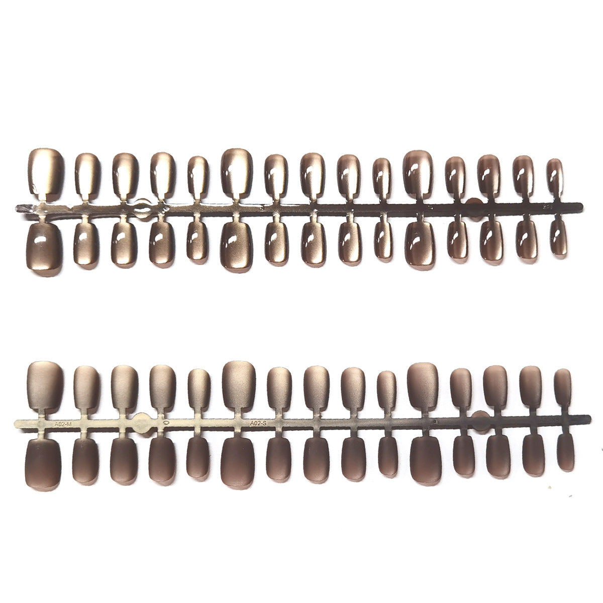 Elegant Smoky Coffee Cat Eye Short Press-On Nails