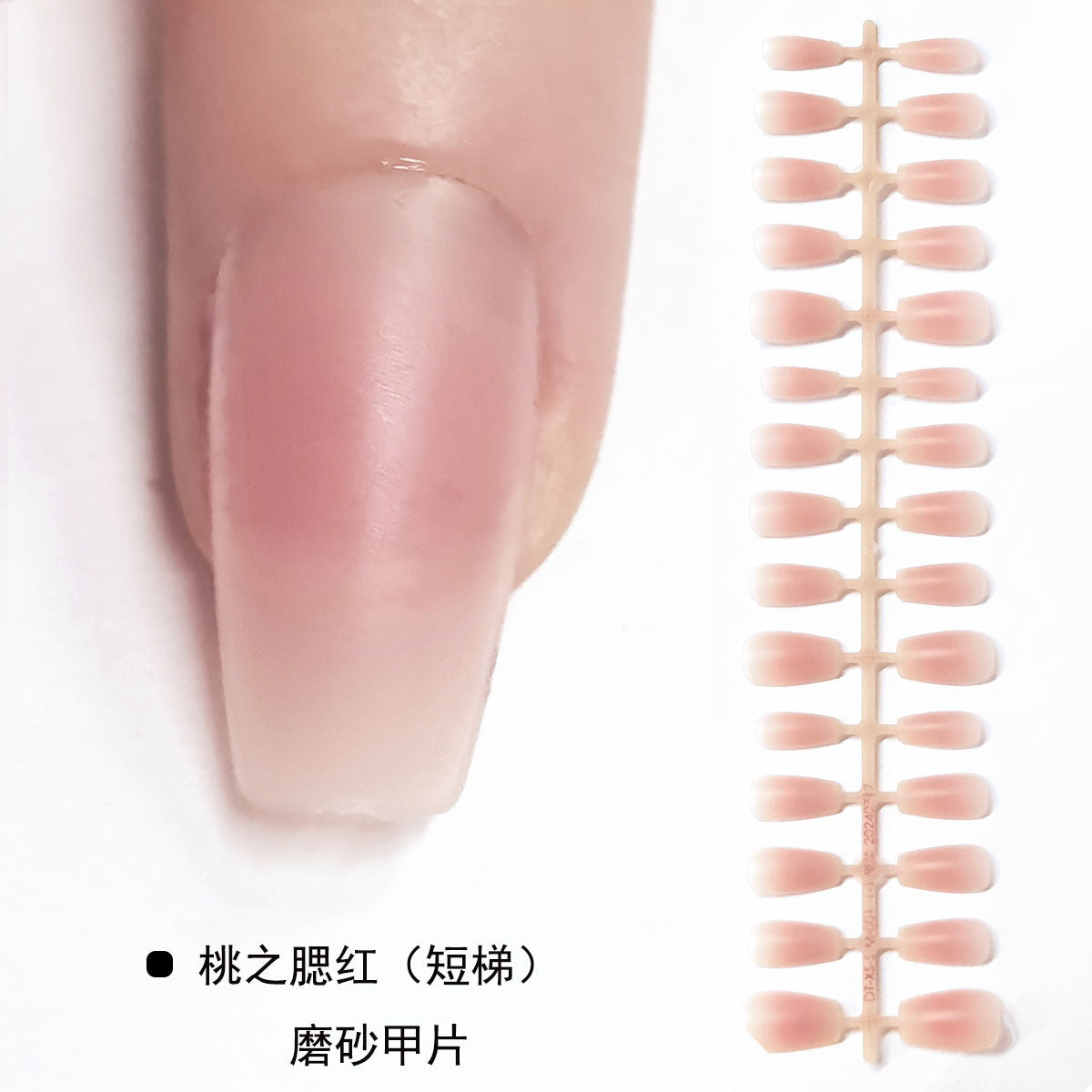 Matte Blush Ombré Coffin Press-On Nail Tips - DIY Ready