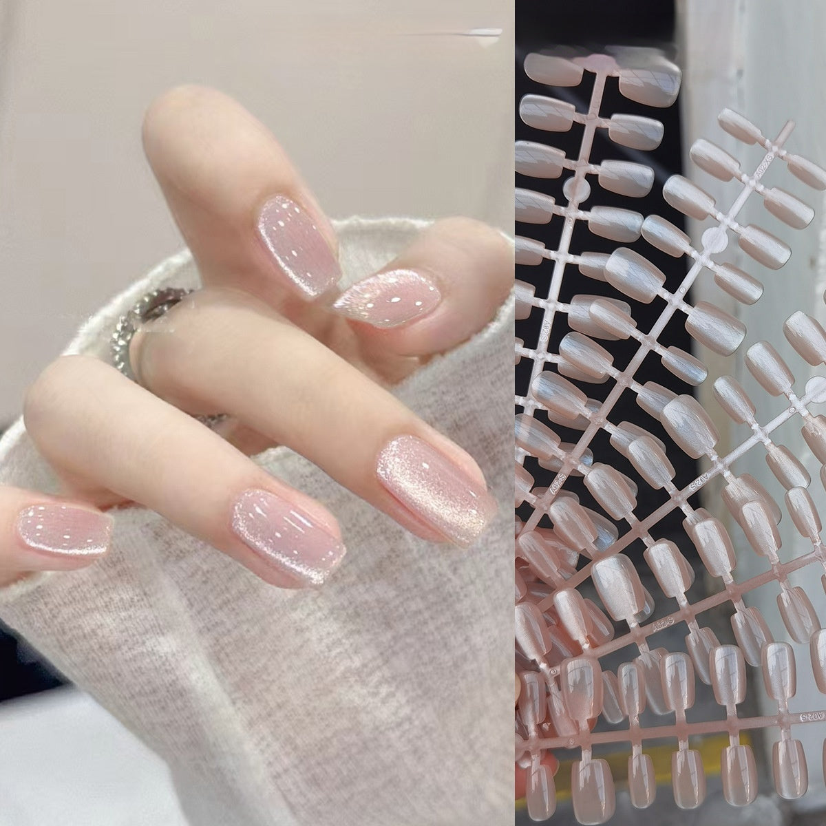 Wholesale Short Cat Eye Press-On Nail Strips - Pre-sized Bulk Tips