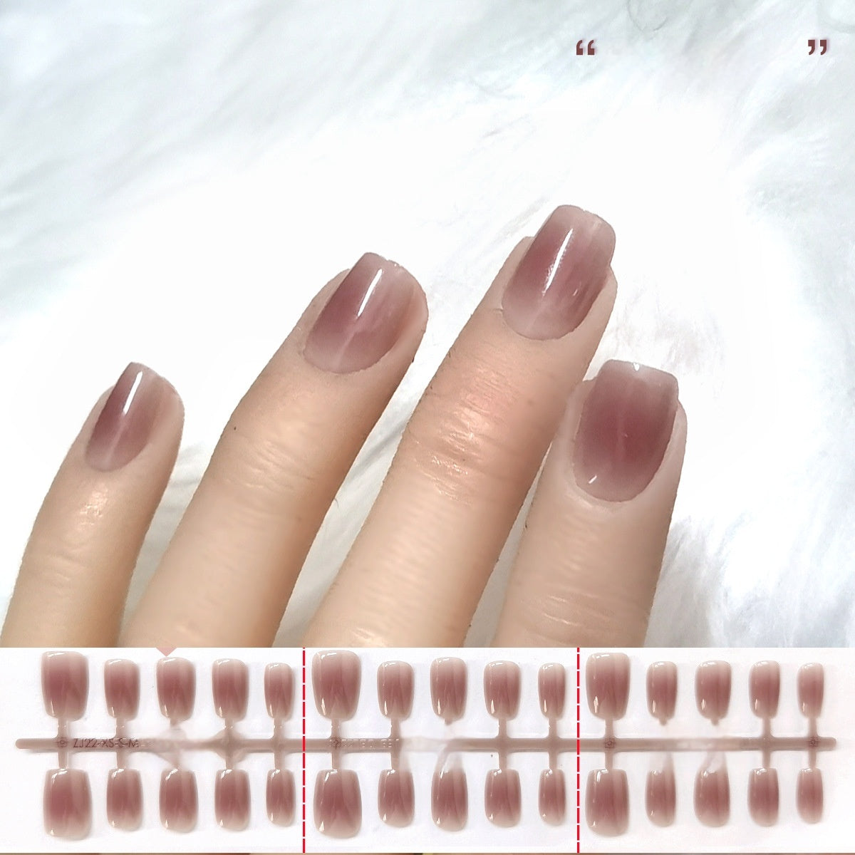Plum Blush Gradient Short Press-On Nails - Velvet Matte or Glossy Finish