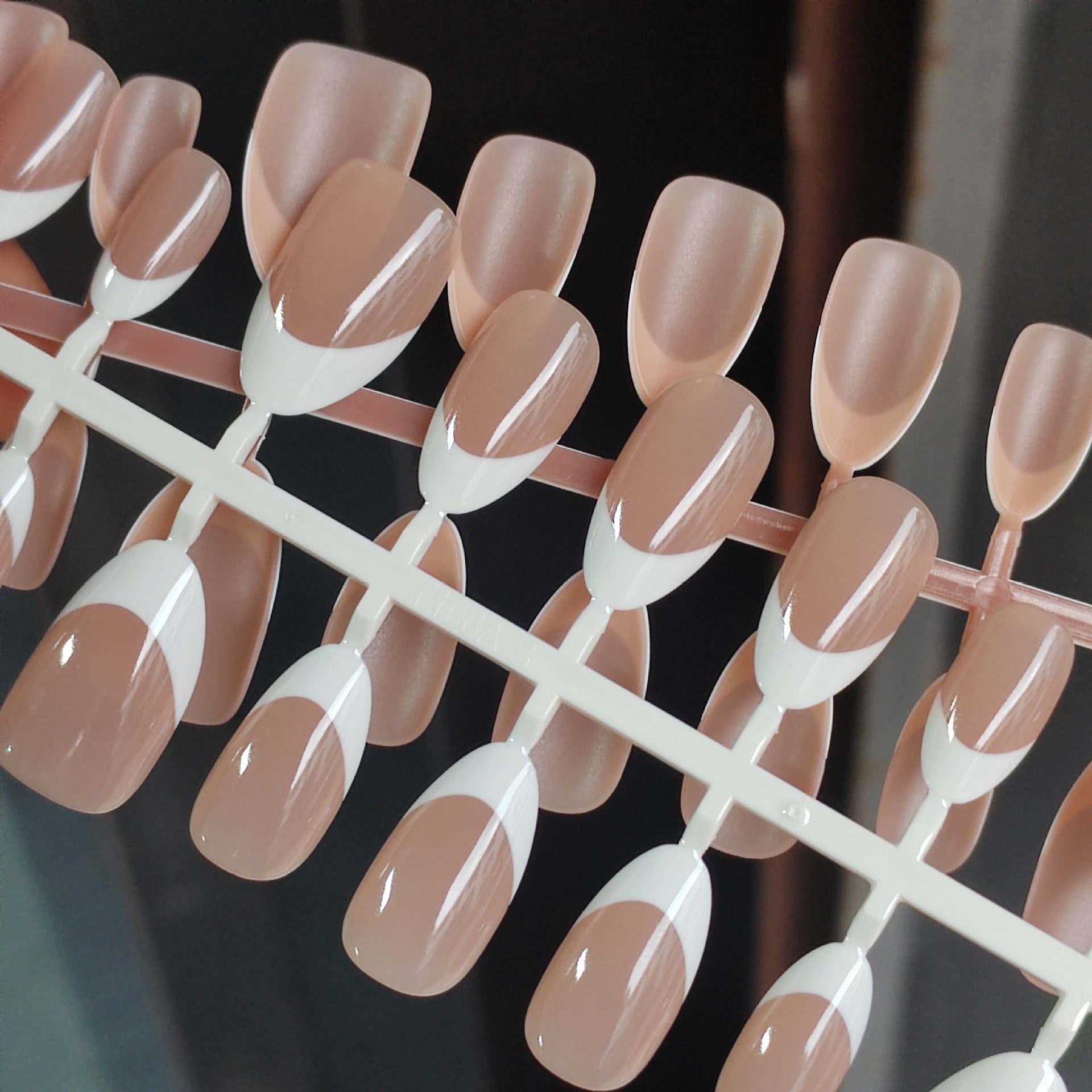 Classic Nude & White French Tip Press-On Nails | Wholesale