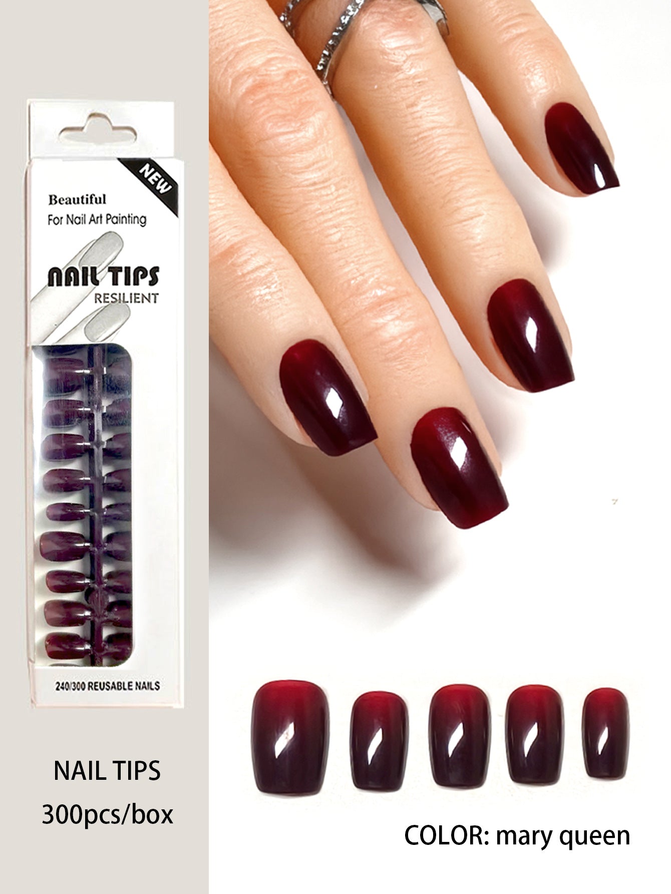 DIY Blank Press-On Nail Tips - Short Square/Oval Bulk Pack