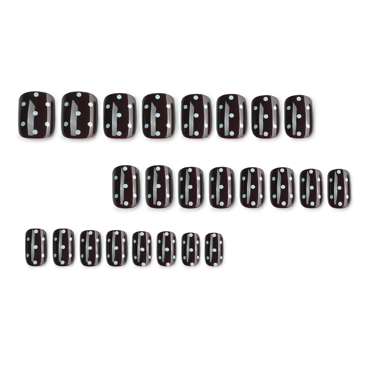 Black White Squoval Short Press On Nails – Image 2