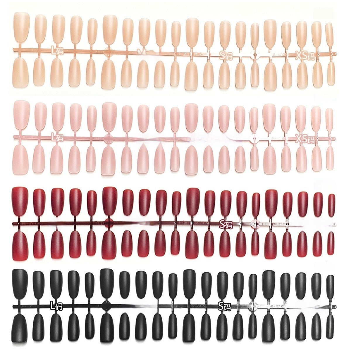 Wholesale Matte Colored Oval Press-On Nail Blanks for DIY
