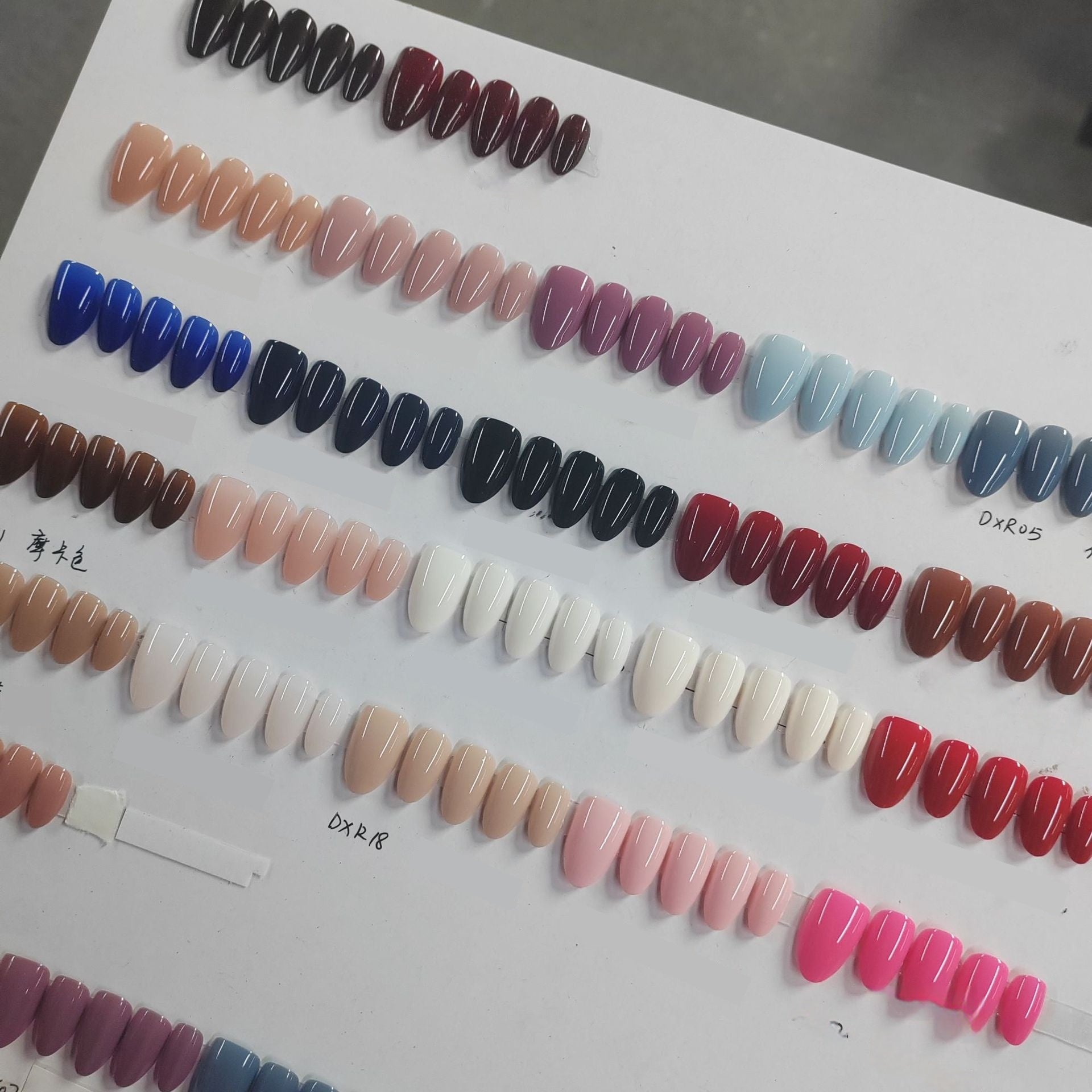 Solid Color Almond Press-On Nails - Reusable & Simple