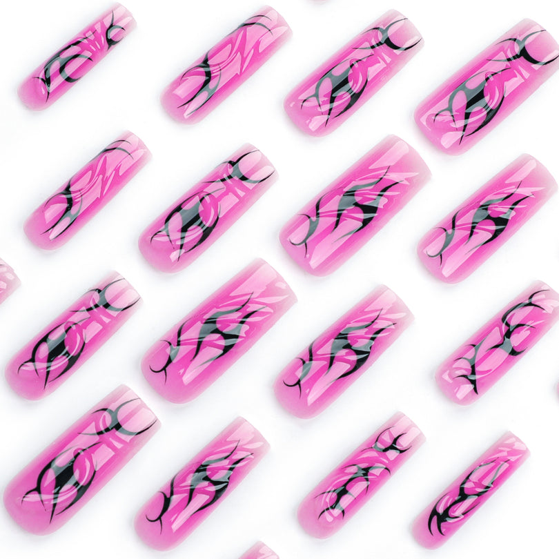 Glam Jelly Aura Y2K 3D Square Long Press On Nails – Image 2