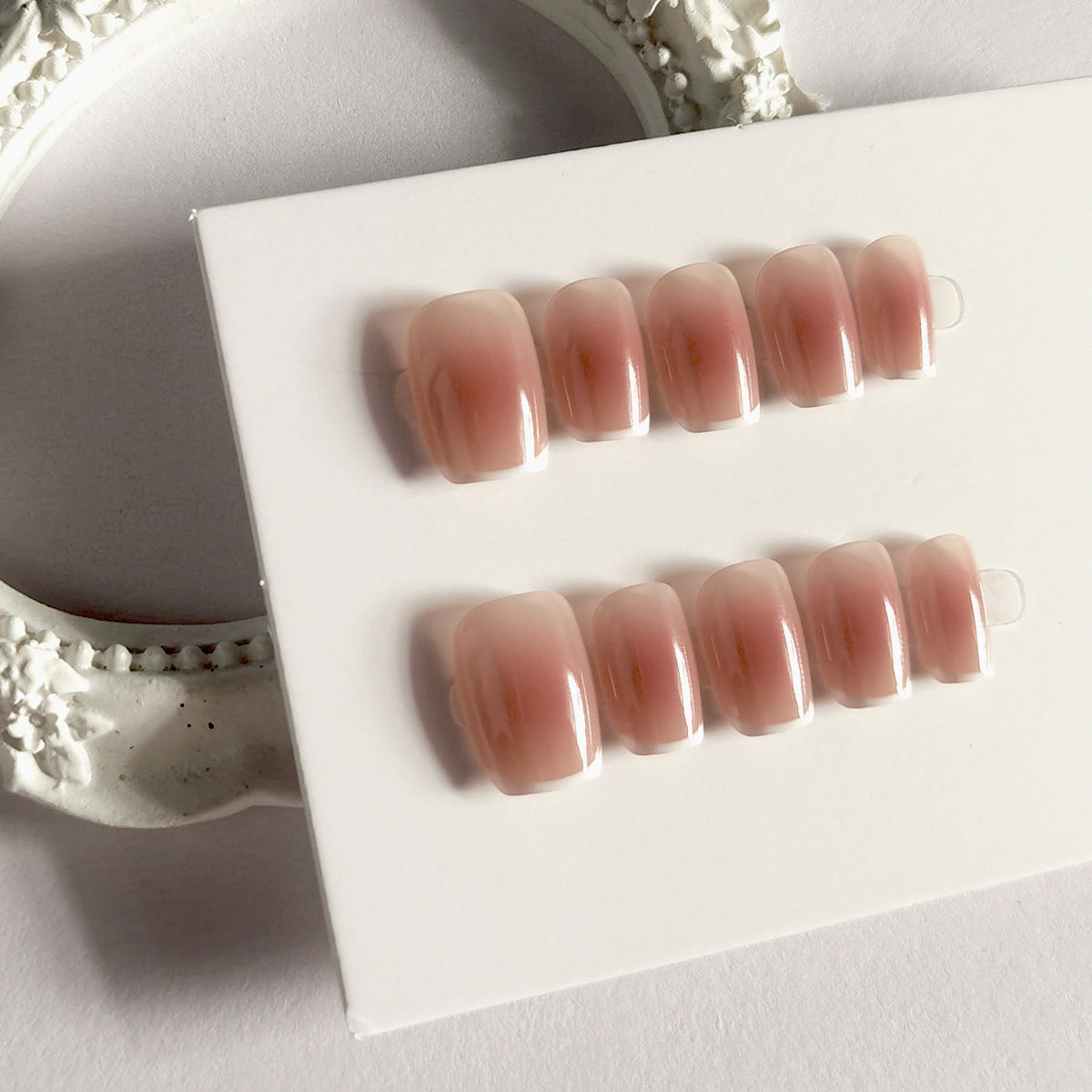Short Blush Pink French Tip Press-On Nails