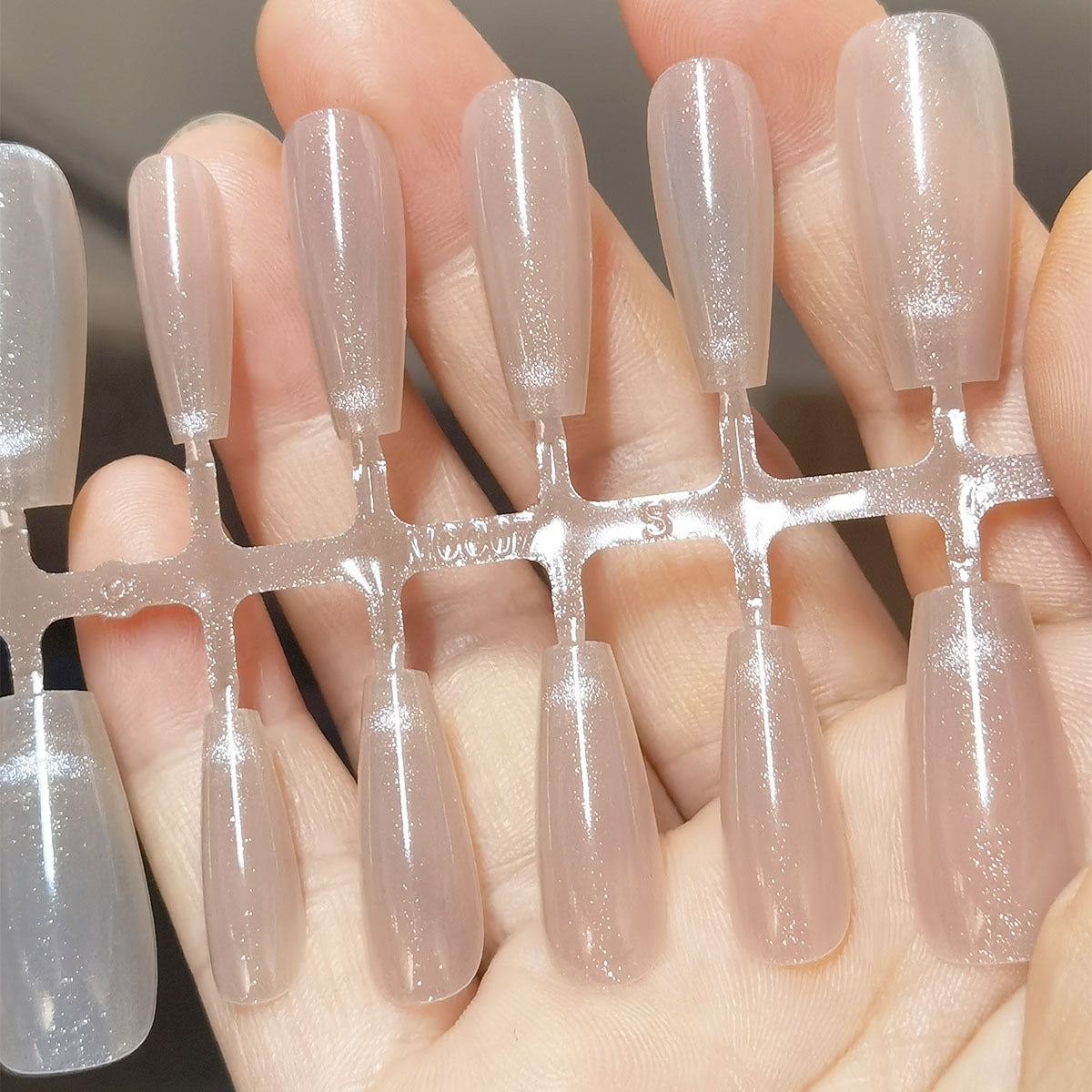 Luminous Cat Eye Long Coffin Press-On Nails