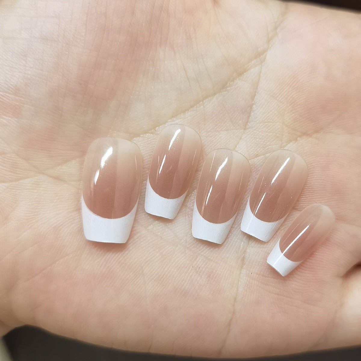 Classic Nude & White French Tip Press-On Nails