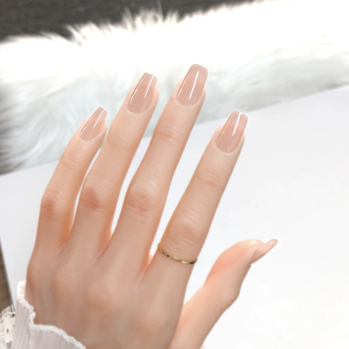 Sheer Taro Nude Jelly Press-On Nails