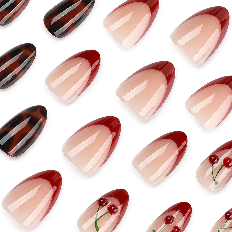 French 3D Charm Y2K Cute Almond Medium Press On Nails – Image 2