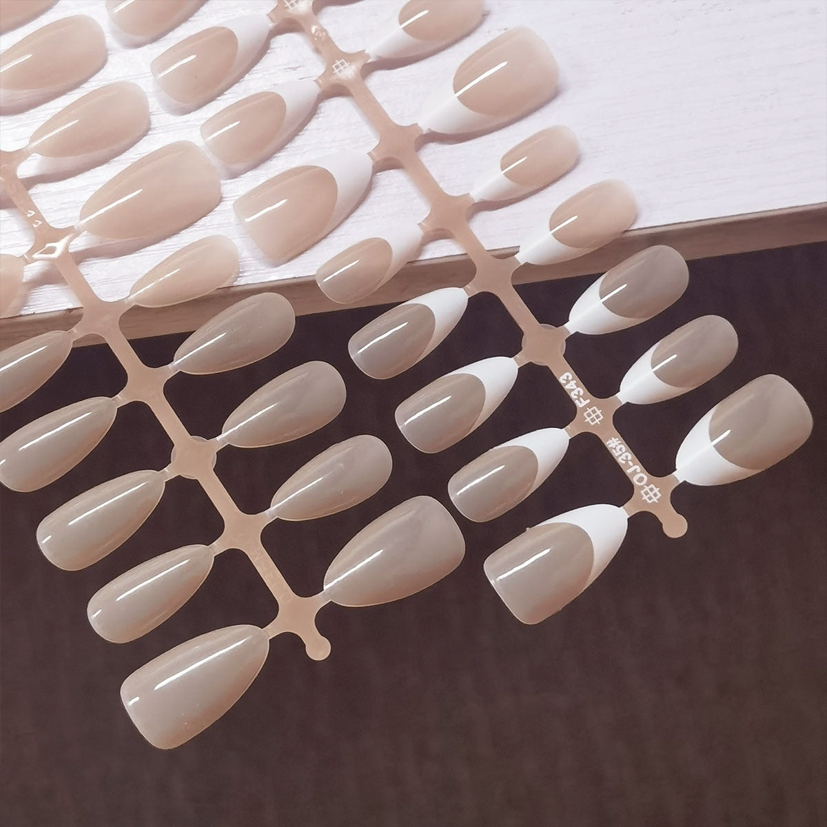 Classic Nude & White French Tip Press-On Nails | Glossy False Nails