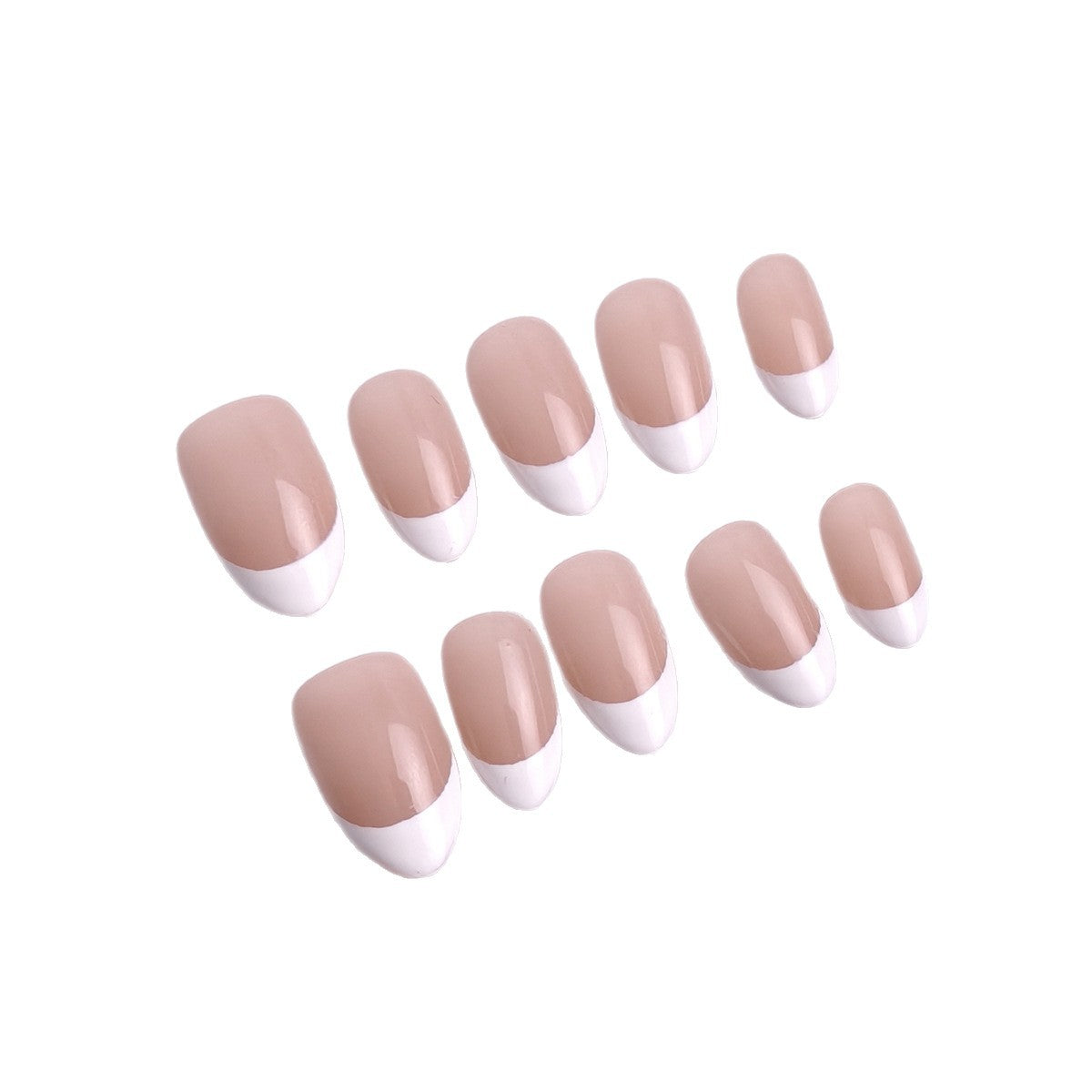 Natural Look Short Almond Press-On Nails | Everyday French Tip & Solid Colors