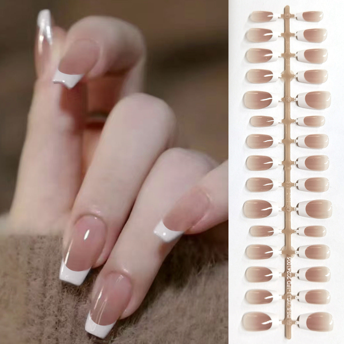 Classic Nude & White French Tip Press-On Nails