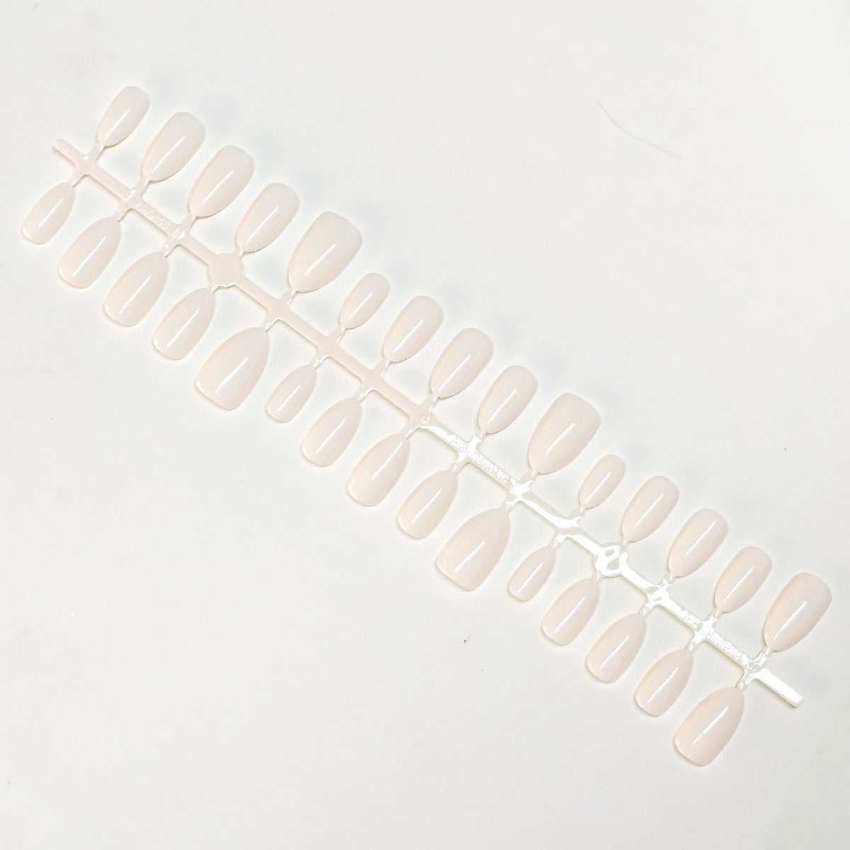Chic Warm White Glossy Almond Press-On Nails
