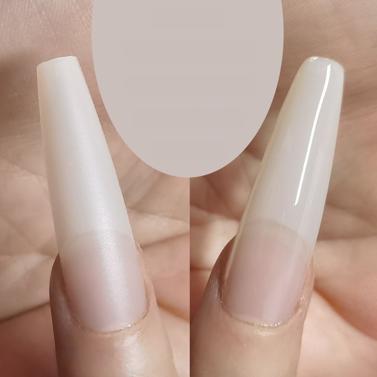 Extra Long Tapered Coffin Frosted DIY Press-On Nail Blanks | No-Buff Ice White