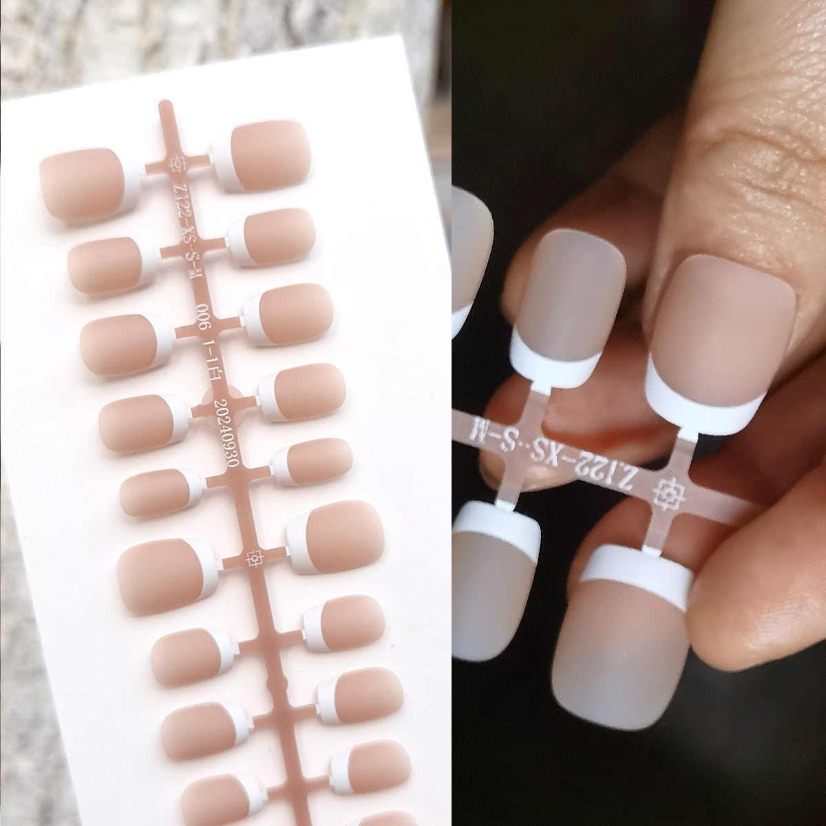 Matte Blush Ombré Coffin Press-On Nail Tips - DIY Ready