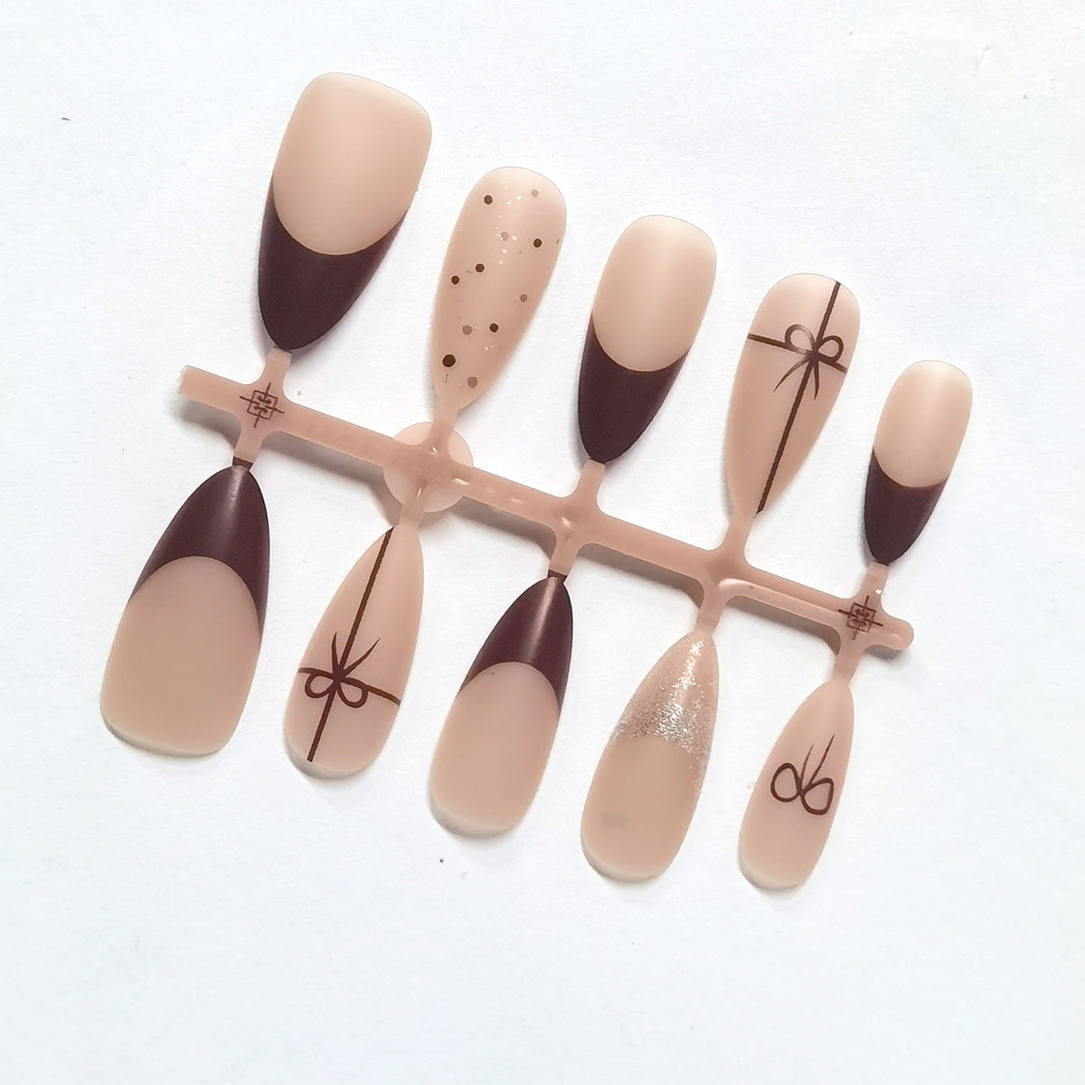 Matte Blush Ombré Coffin Press-On Nail Tips - DIY Ready