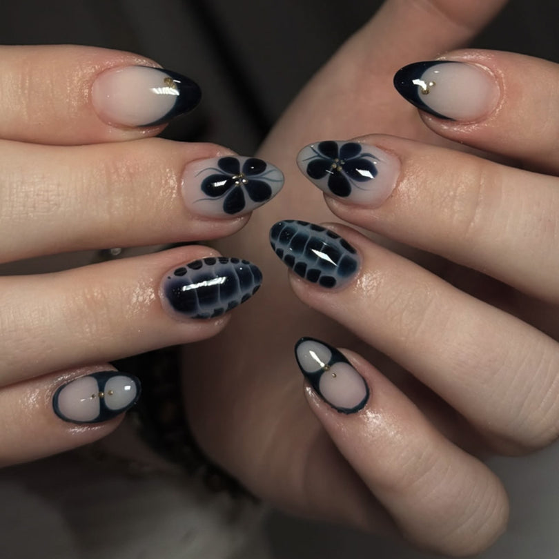 French Minimalist Nude Pink Almond Short Press On Nails – JP4046