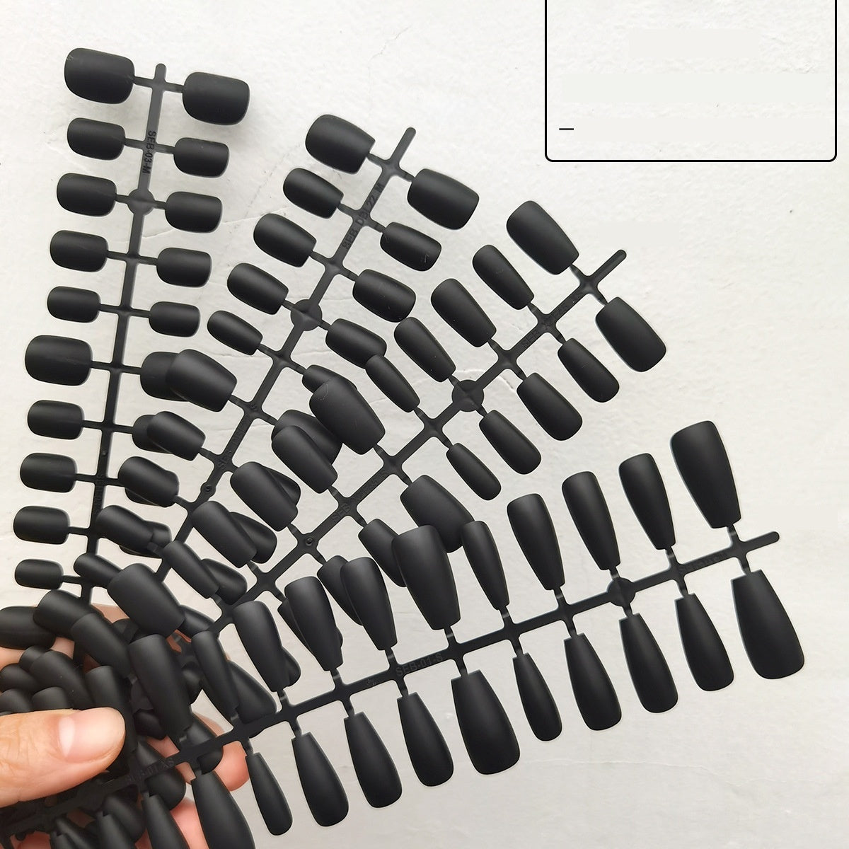 Pure Black Press-On Nail Blanks - Bulk Wholesale for Customization