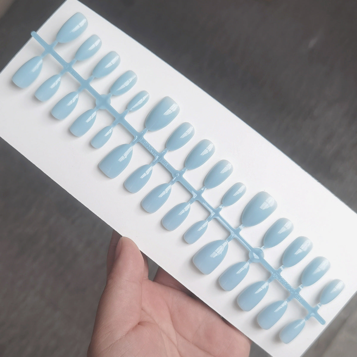 Chic Icy Blue Short Almond Press-On Nails - Solid Color