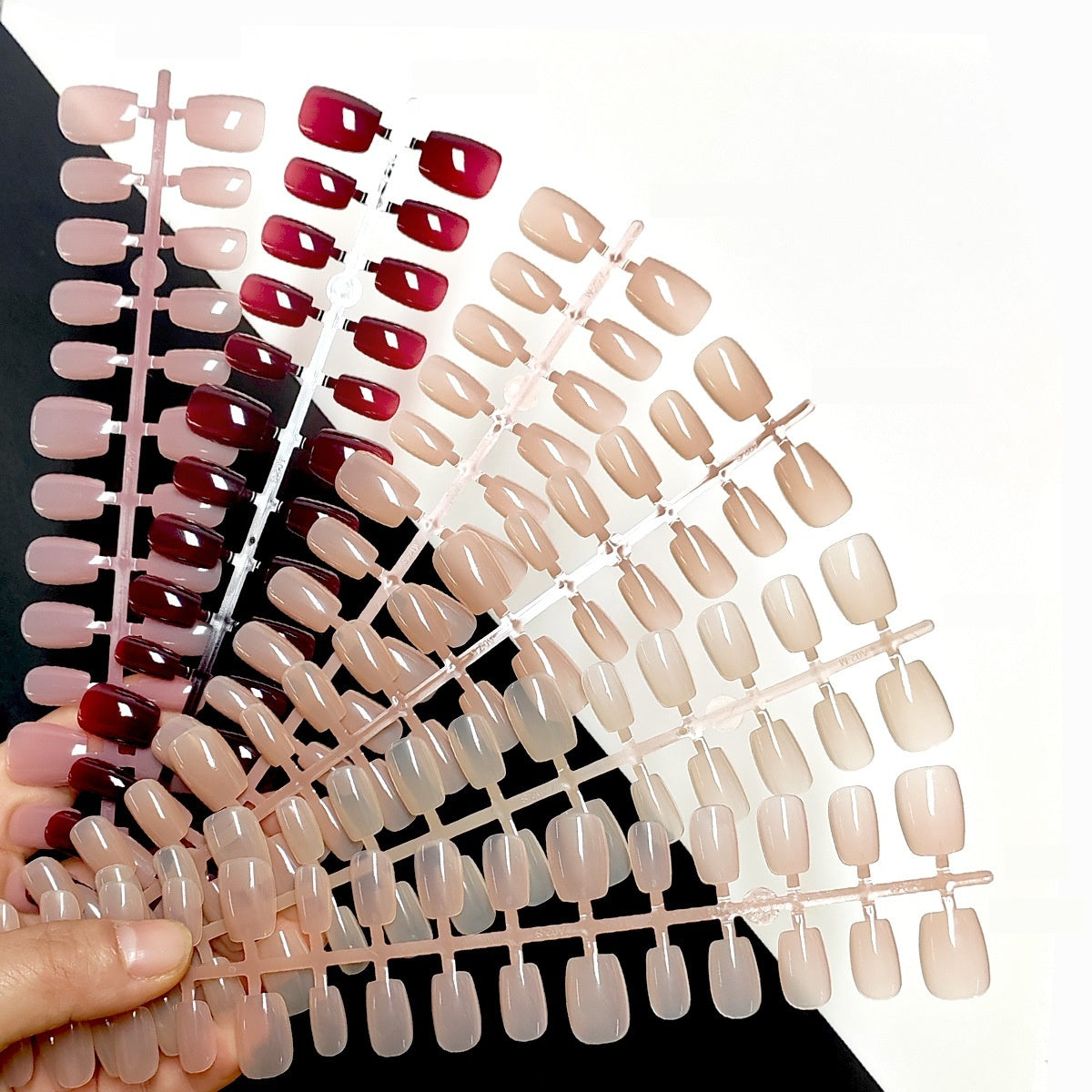Bulk 30 Pcs Short Nude Pure Color Press-On Nail Tips - Square & Coffin Shapes