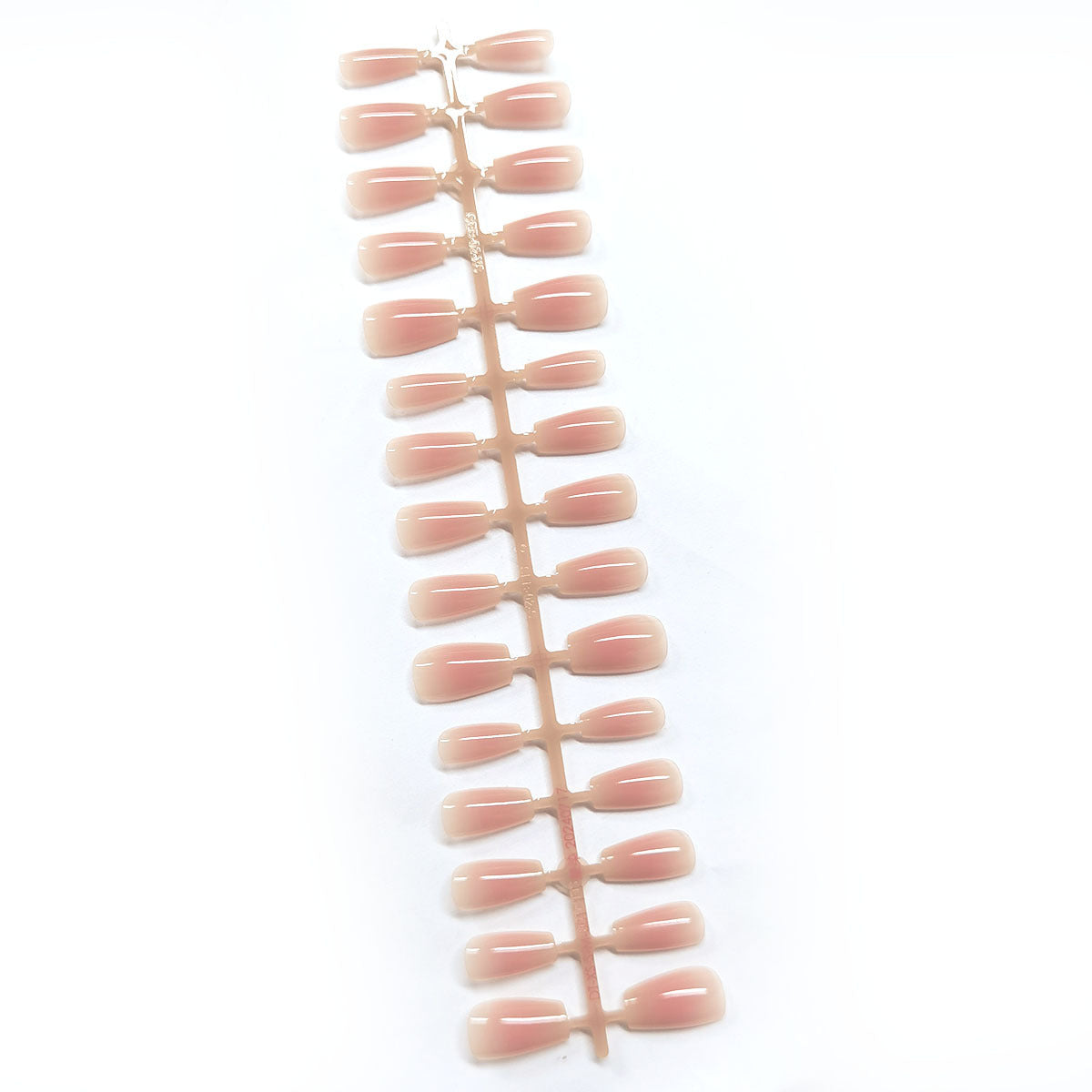 Sheer Nude Peach Blush Ombre Press-On Nails | Medium Coffin