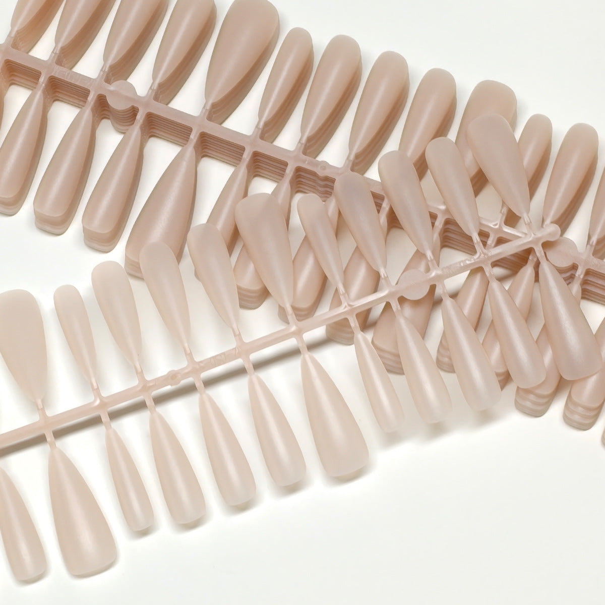 Matte Pale Pink Long Stiletto Press-On Nail Tips - DIY Blanks