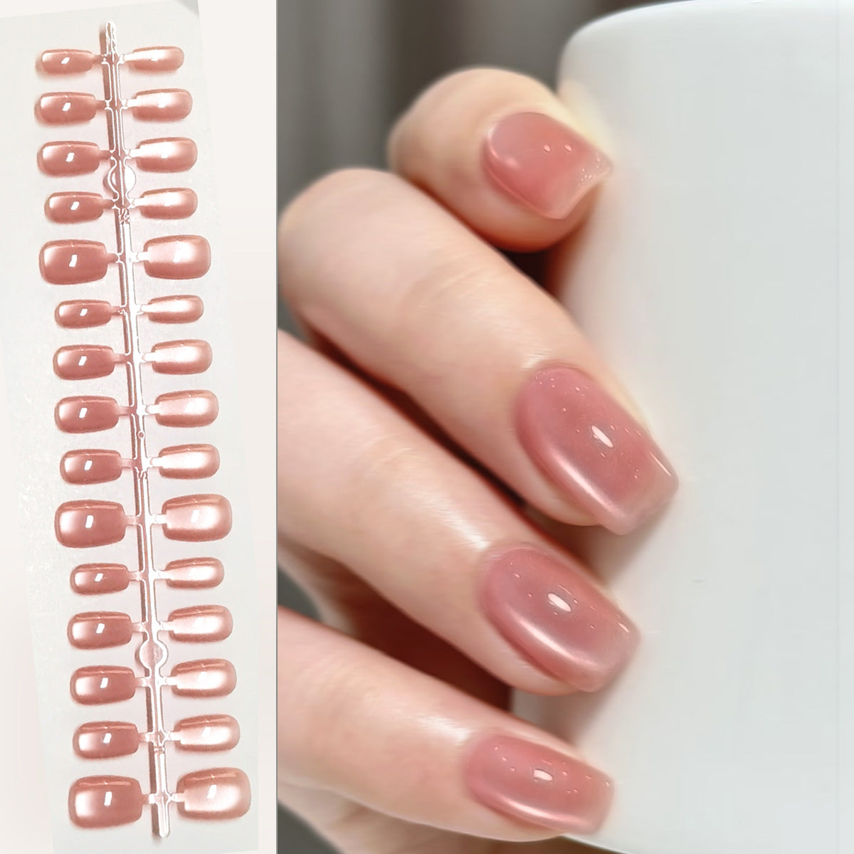 Wholesale Short Cat Eye Press-On Nail Strips - Pre-sized Bulk Tips