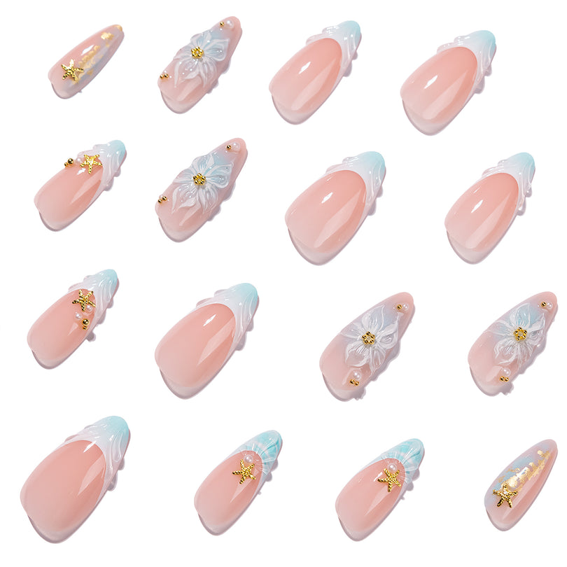 3D Charm Glam Cute Jelly Almond Medium Press On Nails – Image 3