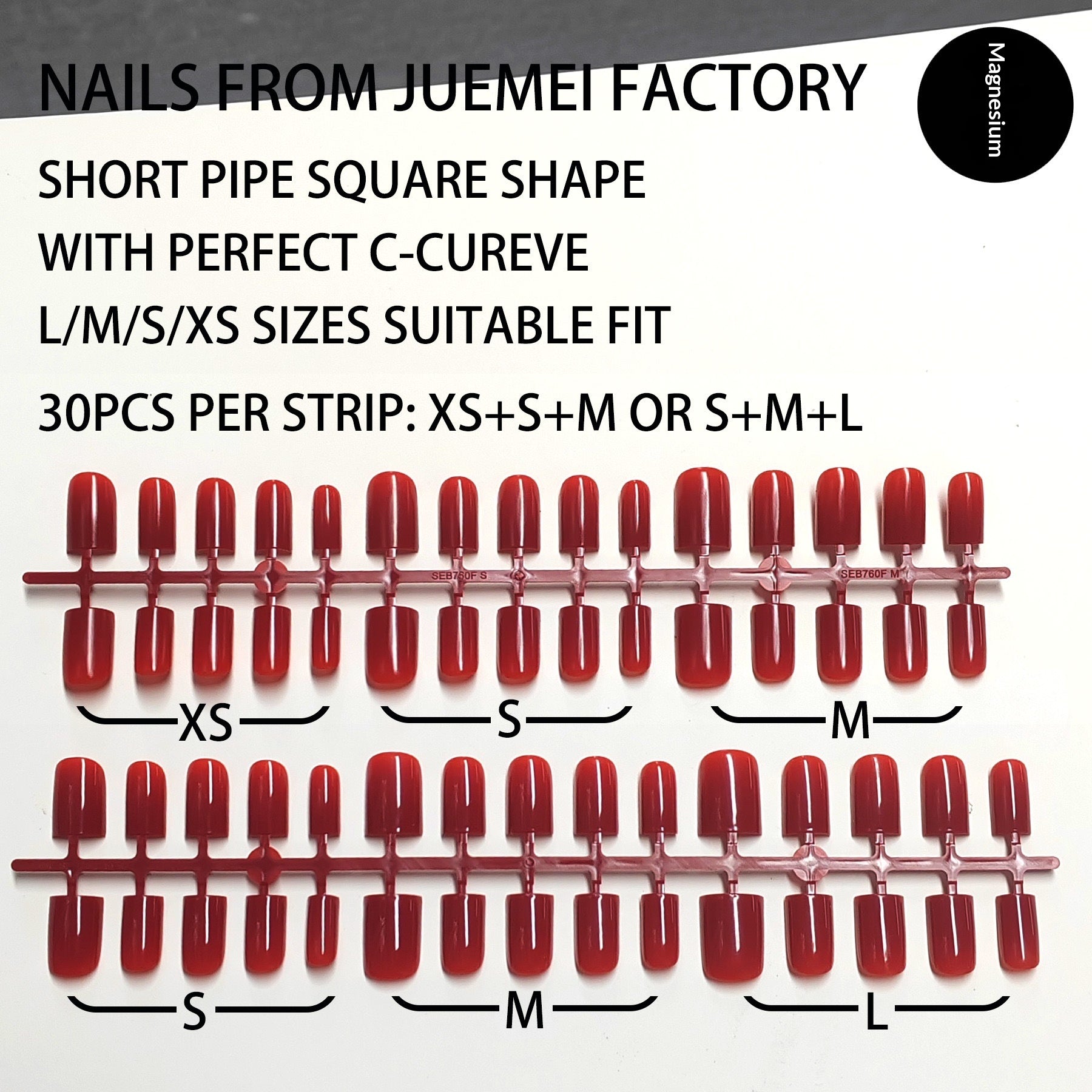 Classic Glossy Red Short Square Press-On Nails