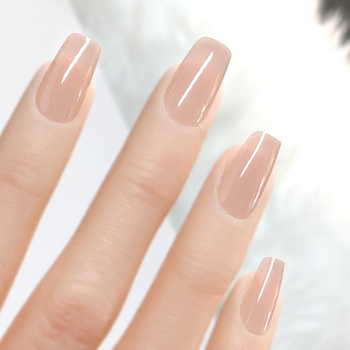 Sheer Taro Nude Jelly Press-On Nails