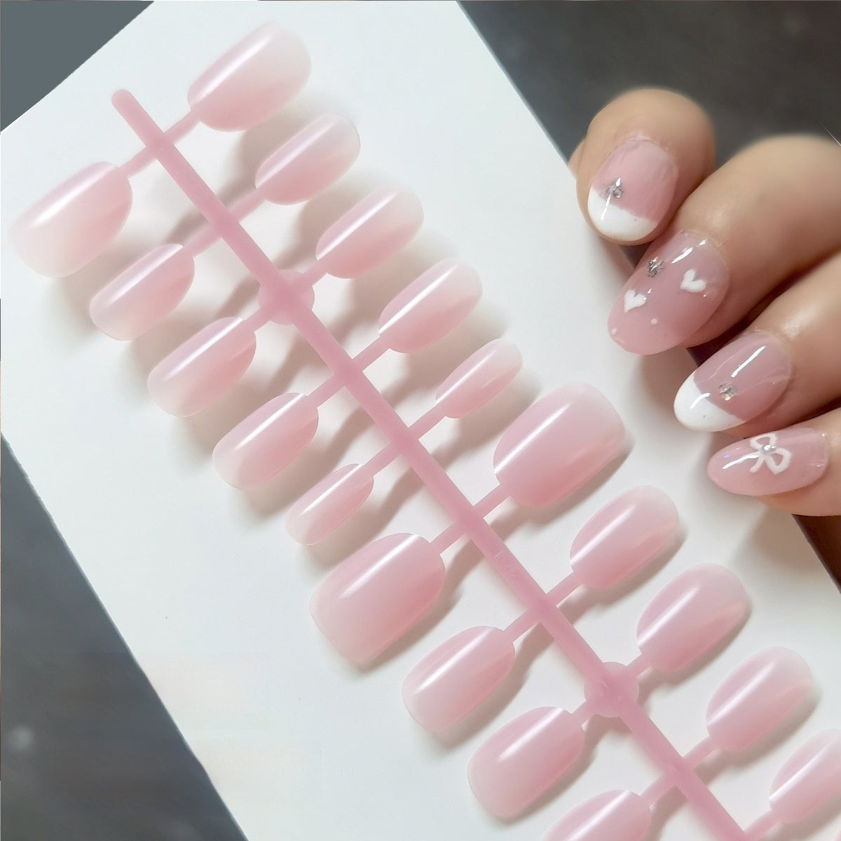 30pcs Lilac Pink Short Oval Press-On Nail Blanks for DIY Nail Art