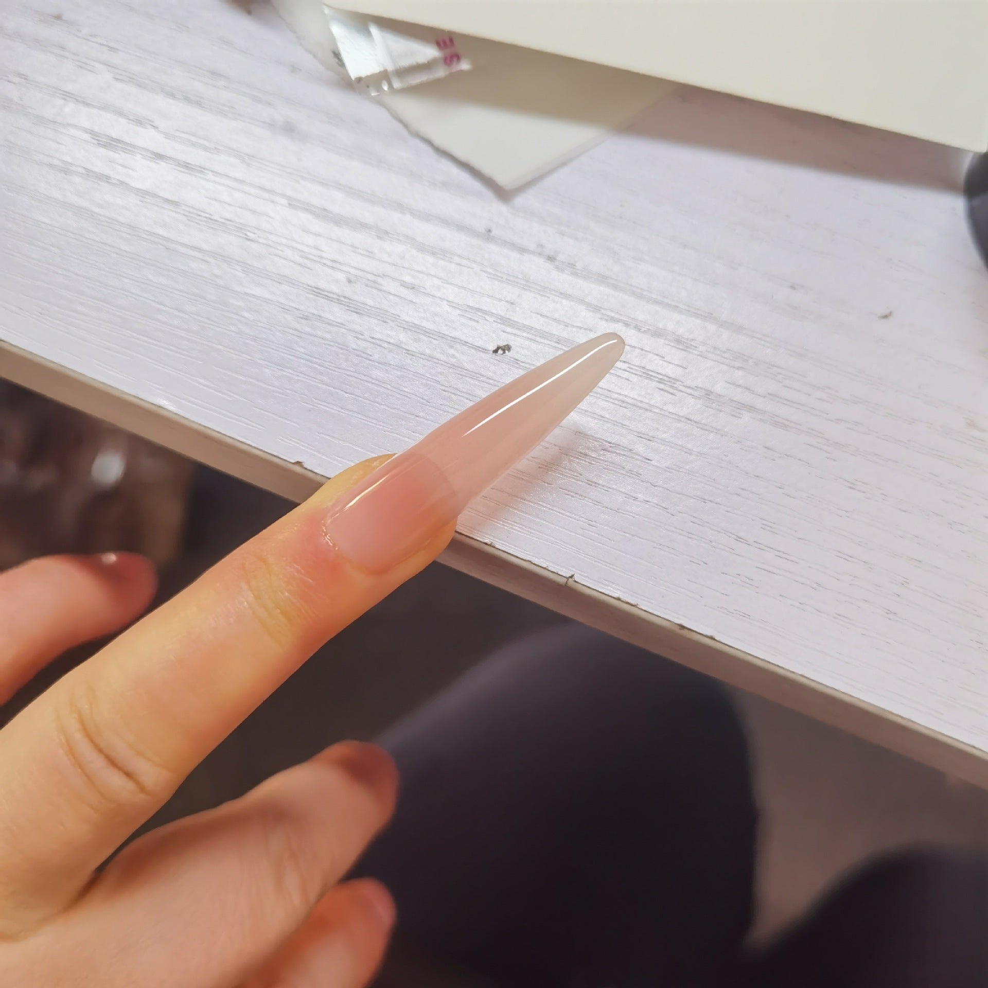 Long Stiletto Matte Nude Blush Ombre Press-On Nail Blanks