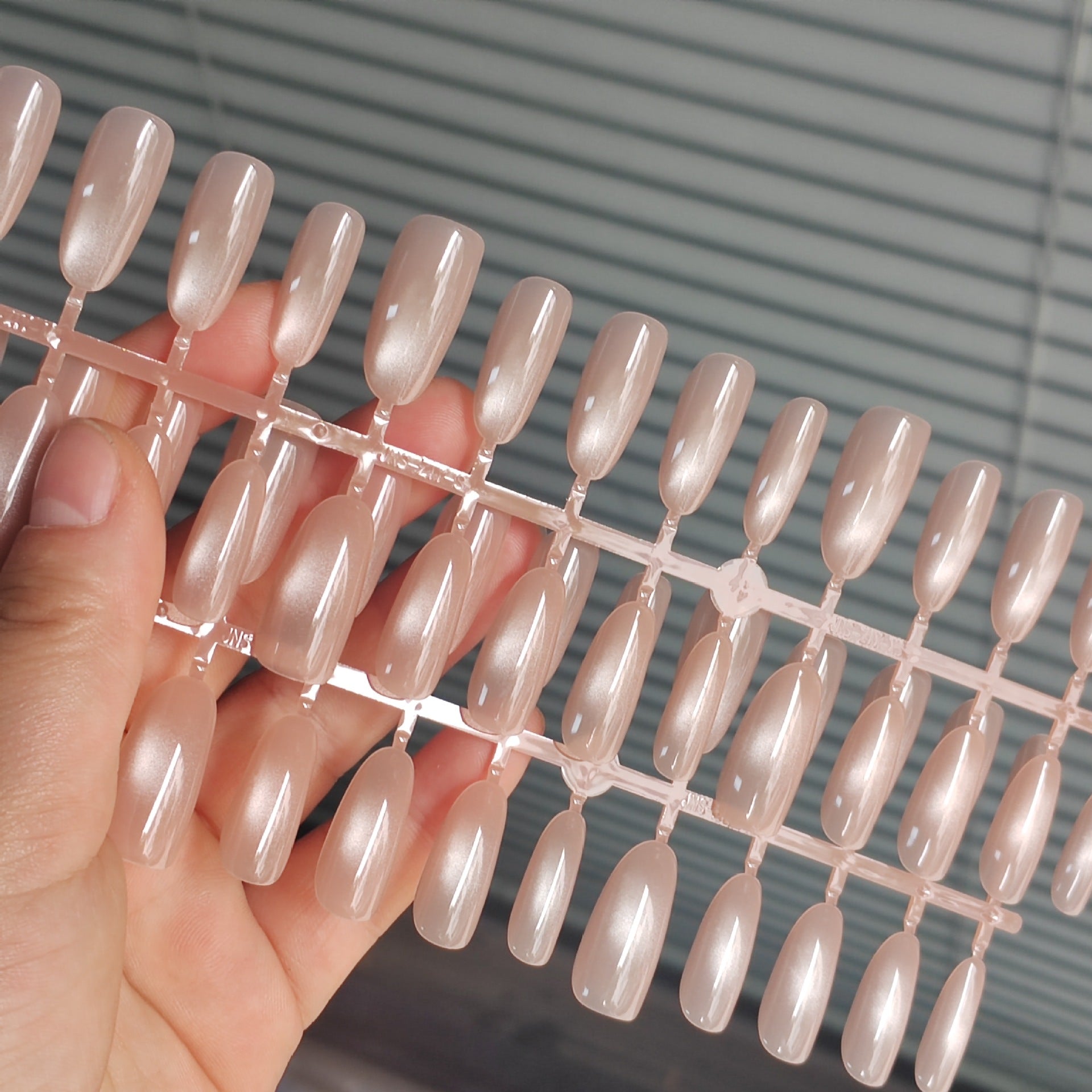 Nude Blush Cat Eye Oval Press-On Nail Tips