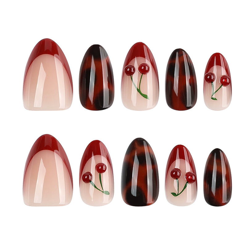 French 3D Charm Y2K Cute Almond Medium Press On Nails – Image 3