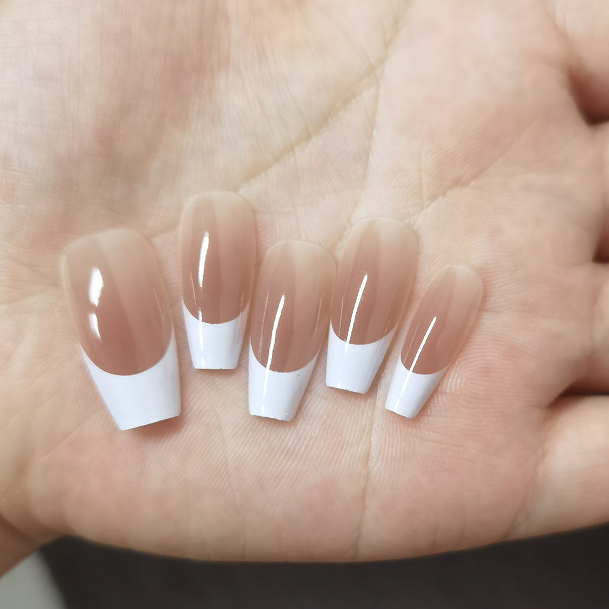 Classic Nude & White French Tip Press-On Nails