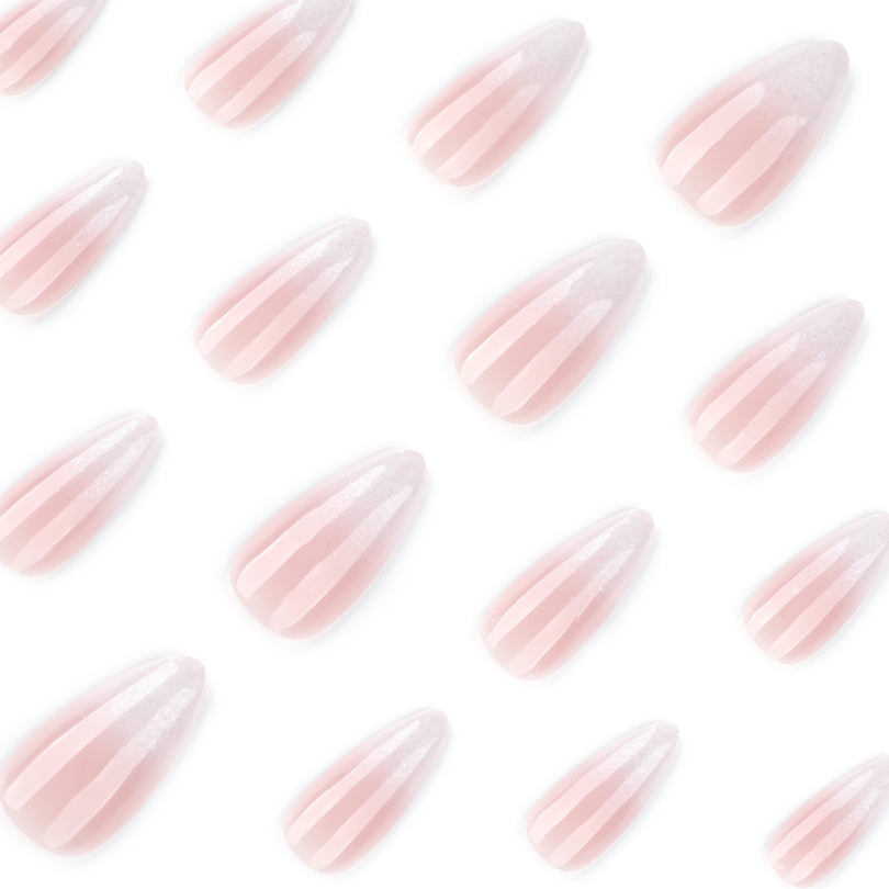 French Cat Eye Ombre Minimalist Almond Medium Press On Nails – Image 3