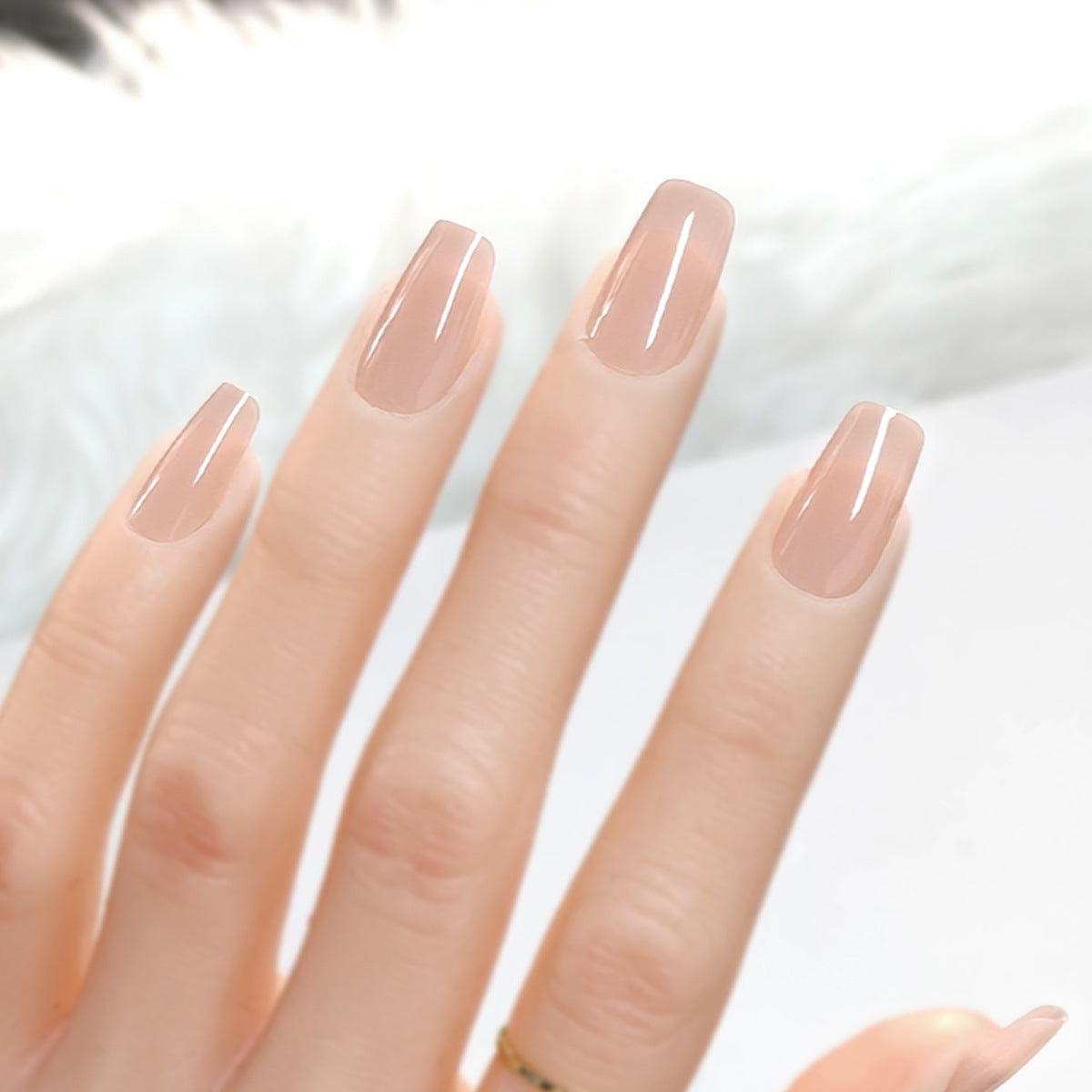Sheer Taro Nude Jelly Press-On Nails