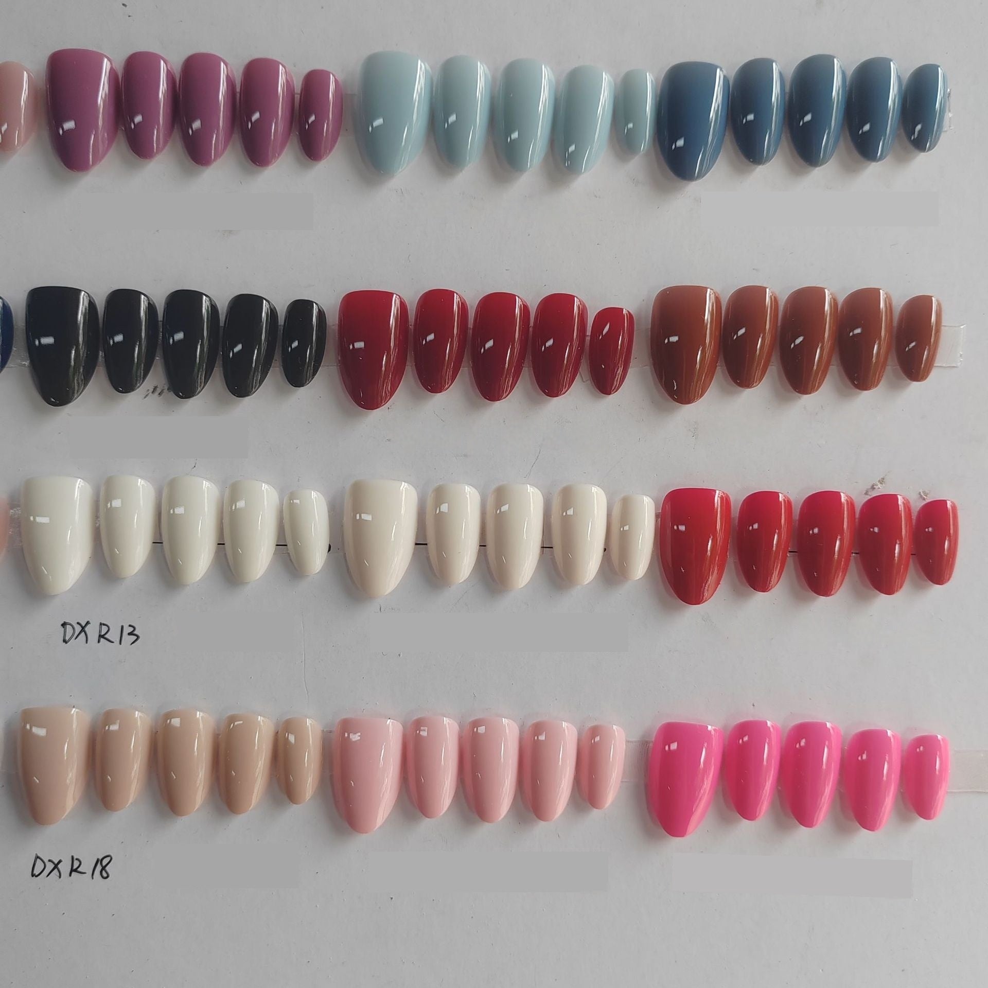 Solid Color Almond Press-On Nails - Reusable & Simple