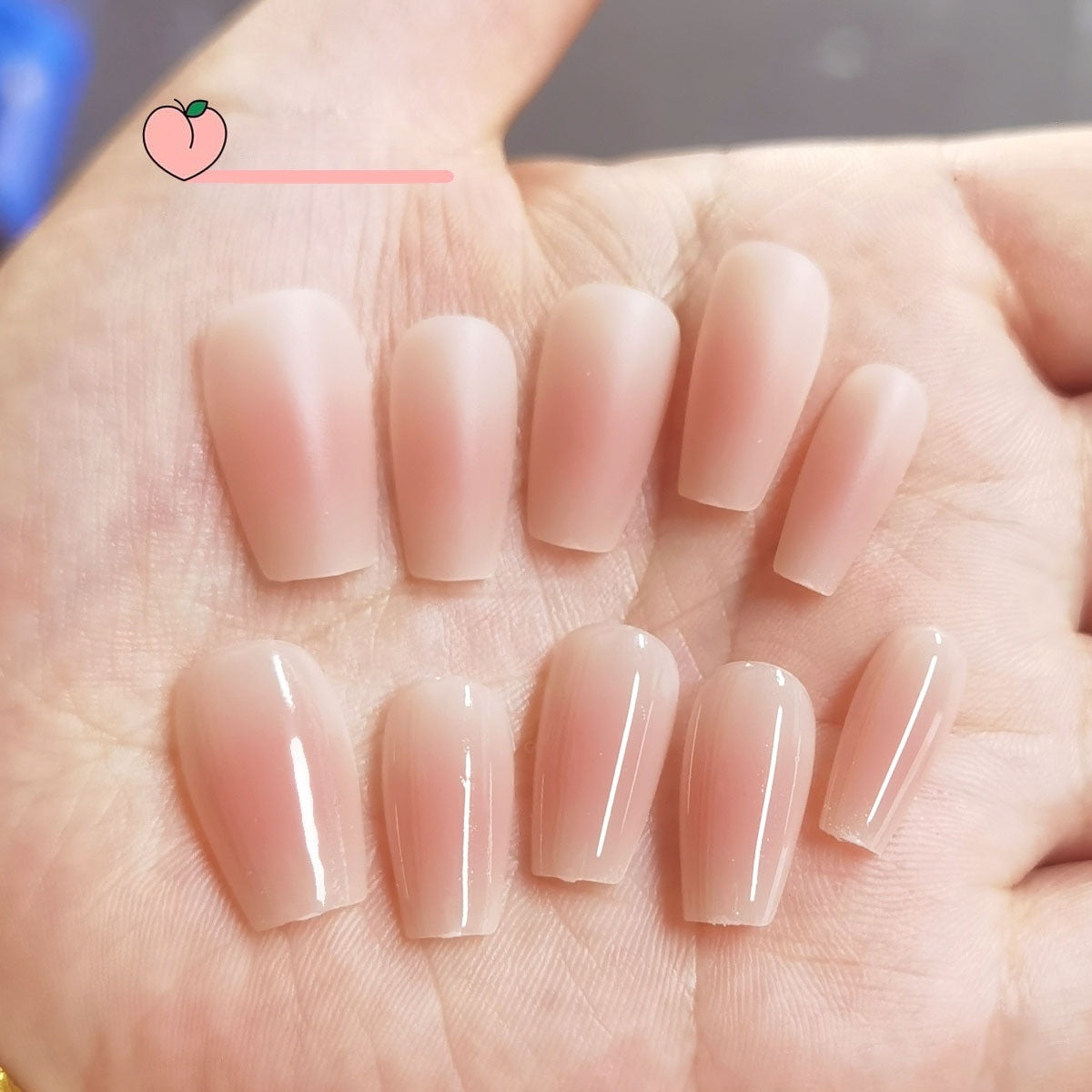 Peach Blush Matte Short Coffin Press-On Nail Blanks - 30 Pcs Bulk